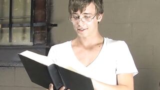 Twinks bang in public restroom and try glory hole out too