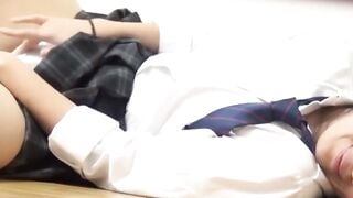 NipponSexTV.com - Japanese schoolgirl fucks her pussy hard in solo play