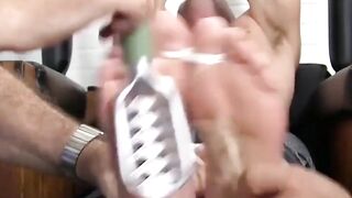 MaleFeetXXX.com - Restrained stud endures sock removal and foot tickling