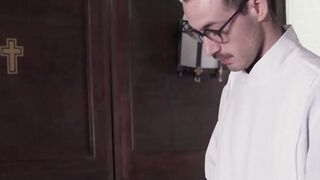 FatherXXX.com - Religious guy's forbidden raw fuck with daddy priest is a sinful deli