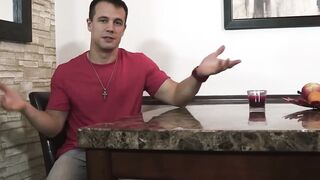 Muscular hottie Ricky demonstrates how he jerks off his nine inch dick