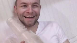 Gorgeous JT Frost banged hard his flleshjack toy in his solo session