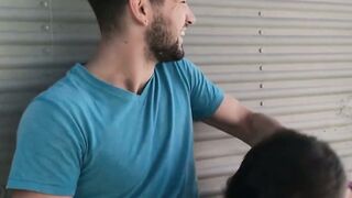 Playful jocks hide for a quick blowjob and anal drilling