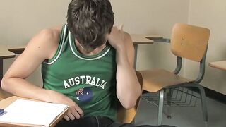 Sloppy sucking and banging from behind for horny twink men