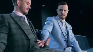 Bearded businessmen Franky Fox and Jp Dubois hard bareback Hoe 2