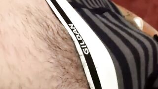 Straight thug Sean Johansen wanking on his big dick