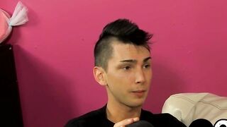 Emo twink Colby London fucking hard after big cock blowjob