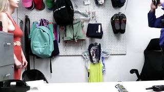 Beautiful blonde MILF caught shoplifting