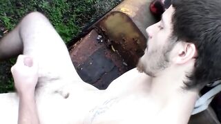 Str8Thugs.com - Tattooed twink's self-pleasuring session with a focus on his nuts' ne