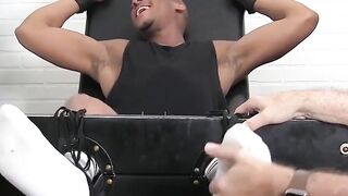 MaleFeetXXX.com - Ebony jock Trent King tied and endlessly tickled
