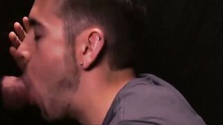 SayUncleNetwork.com - Glory hole blowjob leads to intense raw bareback with daddy's c