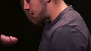 SayUncleNetwork.com - Glory hole blowjob leads to intense raw bareback with daddy's c