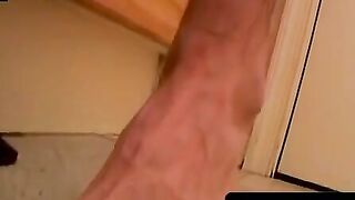 ToesXXX.com - Ballcap jock's foot play and intense cumshot