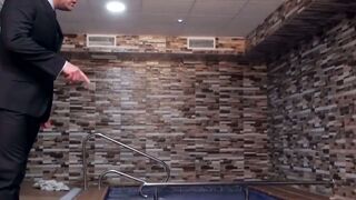 PlayingMen.com - Pair of businessmen fuck inside of a hot pool together with intense