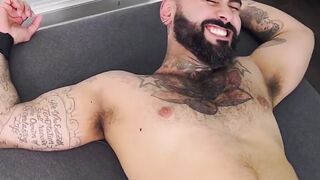 Bearded stud Miguel tickles hard Strapped down hairy Rikk tickles