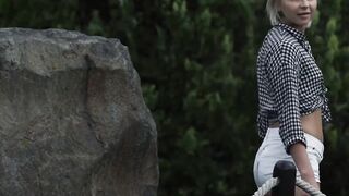 Spicy blonde Nicole fucked with passion after teasing her man
