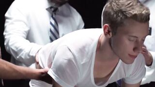 BoyMissionary.com - Blond Mormon initiate barebacked in a sacred, divine ritual fours