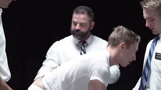BoyMissionary.com - Blond Mormon initiate barebacked in a sacred, divine ritual fours