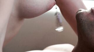 Busty Sarah Highlight shows just how good she is while she sucks her lovers hard cock