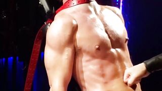 Hottie jock aroused as he gets choked and punched by master