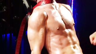 Hottie jock aroused as he gets choked and punched by master