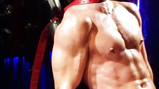 Hottie jock aroused as he gets choked and punched by master