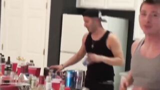 Prankster frat men violates grant on the frat house floor