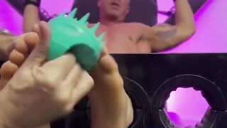 MaleFeetXXX.com - Ripped Braden Charron tied naked for an intense tickle torment by a