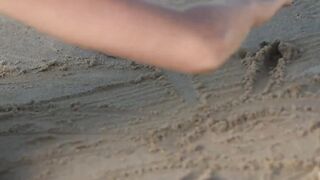 FemJoyXXX.com - Natalie E's white sand self tease and goddess like fun