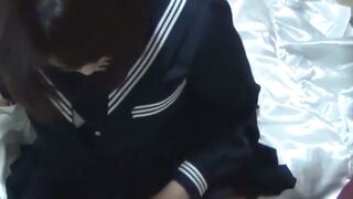 NipponSexTV.com - Japanese schoolgirl plays with her pussy in school uniform