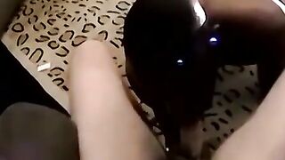 JoeSchmoeXXX.com - Good looking ebony dude is eager to gag on a giant boner