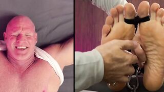 Dominant Thom uses an electric toothbrush to tickle stud Dev
