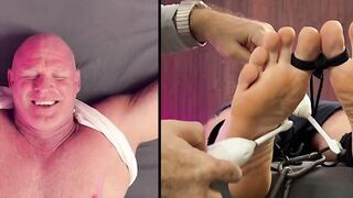 Dominant Thom uses an electric toothbrush to tickle stud Dev