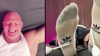 Dominant Thom uses an electric toothbrush to tickle stud Dev