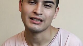 This cute dude Enrique anticipates my creamy cum by swallowing my dick