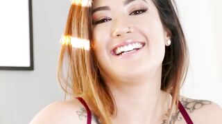 SmallGirlsInPorn.com - Brunette Aubree Ice fucked and fingered by Michael Swayze