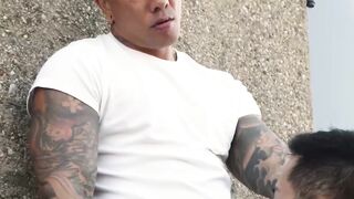 Muscular Damian Dragon seduces his friend Tanner Winn into breeding him