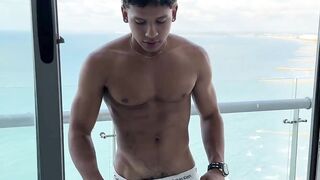 Muscle Latino Boy Fucks Hand of Stranger