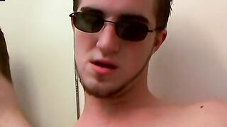 Kinky jock Potter masturbates before slurping cum solo