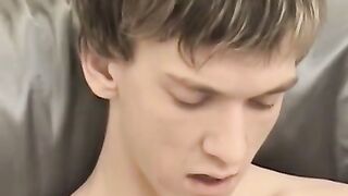 Stud Dimik enjoys solo handjob and cumshots on his belly
