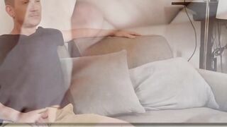 Sage Roux wanks his hard cock while rimmed by stepdad Brody Kayman