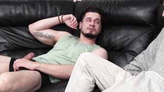 Lusty Rob Quin masturbates on his stepuncle Papi Marcos hard boner