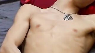 TwinkUndie.com - Skinny homo's solo jerk off session in white underwear