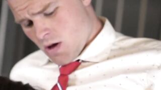 FatherXXX.com - Magnetic stairwell pounding by pastor's massive cock
