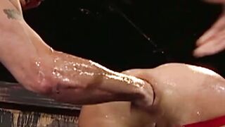 Buff man Randal O'Reilly was double dildo by his partner Spencer Reed he loves it