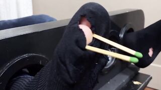 MaleFeetXXX.com - Drew Harper locked up and subjected to a hairy guy's hot foot