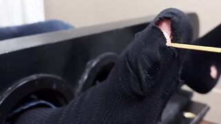 MaleFeetXXX.com - Drew Harper locked up and subjected to a hairy guy's hot foot