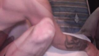 Hairy white guy rams his dick inside a young and handsome dude