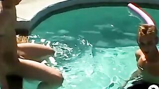 Young emo homosexuals fuck ass in poolside threeway