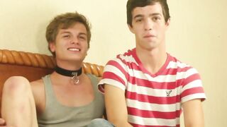 Jock sucks cock and then fucks twink in anal session for us